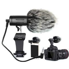 MAMEN Phone Microphone Mini Portable 3.5mm Condenser Phone Video Camera Interview Microphone With Muff For iPhone Samsung Mic