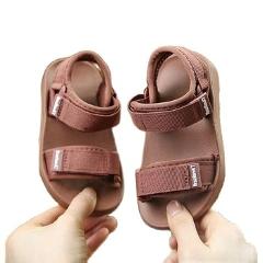 Summer New Canvas Sandals Boys Girls Sandals Solid Color Soft Soled Anti-Slip Children Kids Shoes Summer Beach Sandals