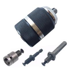 1/2-20UNF 1.5-13mm Keyless Metal Drill Chuck Quick Change Adapter SDS-Plus Shank 1/4" Hex Square Fit Rotary Hammer/Hammer Drill