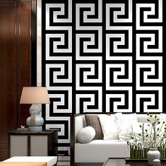 Greek Key Lattice Modern Geometric Wallpaper Hotel Study Background Wall PVC Bathroom Waterproof Wallpaper