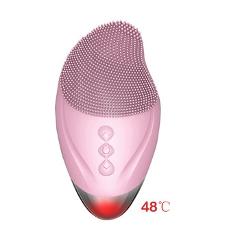 Electric Face Cleansing Brush Warm Eyes Massage Soft Silicone Face Cleanser Deep Cleansing Brush Sonic Vibration Pore Cleanser