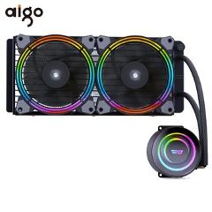 darkFlash PC Case Water Liquid Cooling AIO Cooler Radiator with 240mm RGB Rainbow PC Fan CPU Cooler For LGA 115x/2011/AM3+/AM4