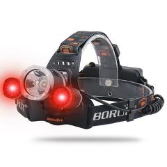 2000LM 3LED Headlamp Red Light Outdoor Headlight 3-Modes Waterproof USB Flash Head Lamp Torch Lantern For Hunting