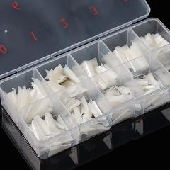 KROFAUE 500PCS Clear Coffin Nail Tips Natural Nails French Artificial False Nail Tips Design Nail Art Decoration