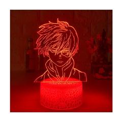 Anime My Hero Academia Shoto Todoroki Face Design Led Night Light Lamp for Kids Child Boys Bedroom Decor Acrylic Table Lamp Gift