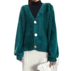 GOPLUS Cardigan Sweater For Women V Neck Oversized Sweaters Green Black Cardigans Vrouw Truien Pull Femme Sweter Dames Trui