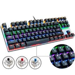 Metoo  Edition Mechanical Keyboard 87 keys Blue Switch Gaming Keyboards for Tablet Desktop  Russian sticker