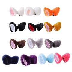 Lolita Anime Cosplay Long Fur Fox Ears Hair Clip Party Neko Cat Ear