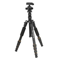 Walkingway Aluminum Protable Q666 Professional Travel Camera Tripod Monopod Ball Head&Phone Holder for DSLR Smartphone Video