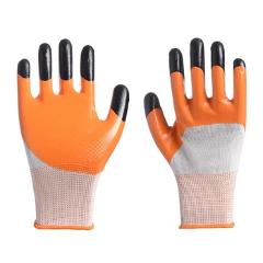 One Pair Industry Grade Work Glove Breathable Dual Layer Finger Protection Oil Resistant Anti Skid Home Garden Yard Car Repair