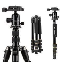 ZOMEI lightweight Portable Q666 Professional Travel Camera Tripod Monopod aluminum Ball Head compact for digital SLR DSLR camera