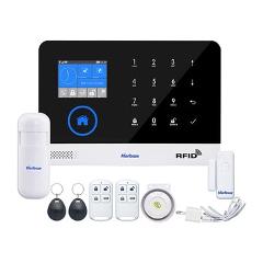 Marlboze EN RU ES PL DE Switchable Wireless Home Security WIFI GSM GPRS Alarm system APP Remote Control RFID card Arm Disarm