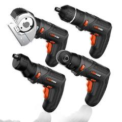 LOMVUM Cordless Screwdriver Electric Drill Set 4V USB Rechargeable Cordless Drill 27pcs Bits Changeable Twistable Home DIY Tool