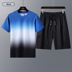 Summer New Mens Casual Set Fashion 2 PCS Sportswear Suit Short Sleeve T-shirt Shorts Sets Male Sportswear Tracksuit Men