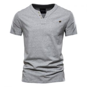 NEGIZBER Casual Cotton Mens T Shirts Solid Color Classic V-neck T Shirt Men New Summer High Quality Short Sleeve Top Tees Men