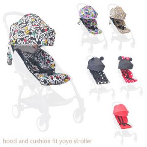 Baby ​Stroller Hood & Mattress For Yoya Yoyo Back With Mesh Pockets Pram Cushion Pad Sunshade Canopy Cushion Seat Liner