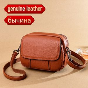 Genuine Leather Real Cowhide Women's Casual Fashion Bag Women Messenger Bag Small Shoulder Bag Crossbody Bags for Women Handbags