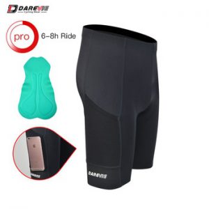 DAREVIE Cycling Shorts Men With Pocket Elastic Lycra 3D Thin Padded Shockproof Cycling Short Summer Cool Cycling Shorts MTB Road