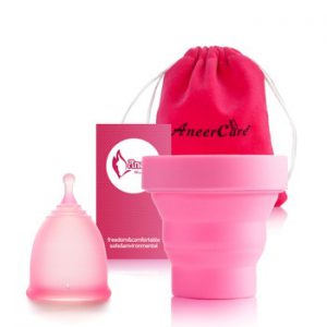 Feminine Hygiene Menstrual Cup Medical Grade Silicone Cop Reusable Vaginal With Gift Cleaning Brush Foldable Collector Aneercare