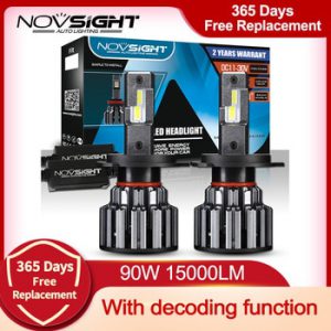 NOVSIGHT H7 LED H4 H11 9006 9005 Car Headlights Bulbs 90W 15000LM Decoder Automobile LED Headlamp Front Lights 6000K 12V 24V