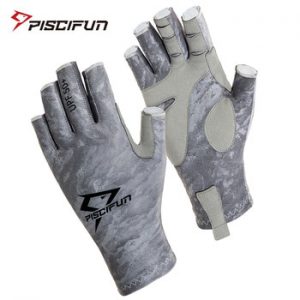 Piscifun UPF50+ Sports Fishing Gloves Breathable Summer Anti-skid Fingerless Gloves for Outdoor Hiking