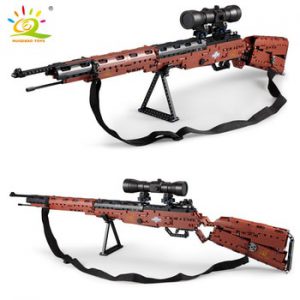 HUIQIBAO 653PCS 98k Rifle Model with Foam Bullet Building Block Military Weapon Bricks City Game Gun Toy For Children