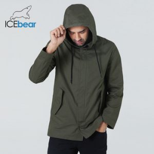 ICEbear 2020 Men's short windbreaker spring stylish trench coat with a hood high-quality men's brand apparel MWF20701D