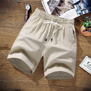 M-9XL 100% Cotton Shorts Men Summer Solid Casual Shorts Men Cargo Shorts Plus Size 9XL Beach Shorts Cotton Linen Boardshort 5