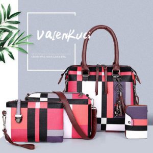 ValenKuci Designer handbags high quality Luxury Handbags Composite Bag Set Brand Plaid Tassel Women Bags Handbags Composite Bag