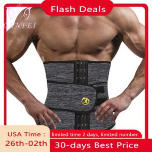 LANFEI Mens Thermo Neoprene Body Shaper Waist Trainer Belt Slimming Corset Waist Support Sweat Cinchers Underwear Modeling Strap