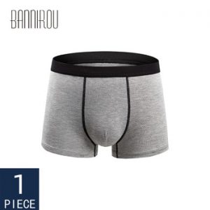 BANNIROU Mens Boxers Underwear Cotton Boxer Underpants Homme Boxershorts Calzoncillos Hombre Jockstrap Panties for Man New 1 Pcs