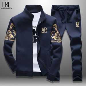 Spring Tracksuits Men Sporting Gyms Mens Set Casual Outfit Sportswear Fitness Men's Clothing Bodybuilding Male Zipper Sweat Suit