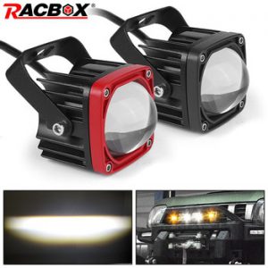 2Inch LED Driving Light Black/Red Square 20W LED Work Light LED Pods 6000K White/3500K Yellow For Offroad Car Truck SUV ATV Boat