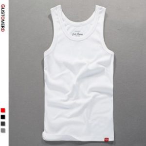 GUSTOMERD 100% Cotton Men's Singlets Slim Fit High Quality Fitness Bodybuilding  Tank Top Men Gym Sporting Mens Vests