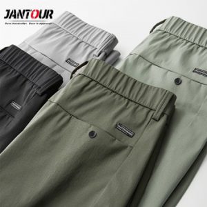 Spring Summer New Casual Pants Men Cotton Slim Fit Thin Fashion Gray ArmyGreen Black Comfortable Trousers Male Brand Clothing