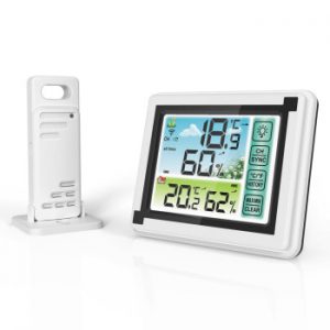 Weather Station Indoor Outdoor Wireless Digital Thermohygrometer Temperature meter Humidity Monitor Weather Clock Hygrometer