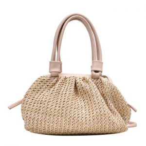 Straw Woven Cloud Bags For Women 2021 Summer PU Leathe Handbags Shoulder Bag Summer Holiday Beach Crossbody Bag Female