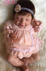 NPK 52CM reborn doll popular sleeping April smile baby  hand made high quality doll real soft touch cuddly baby collectible art