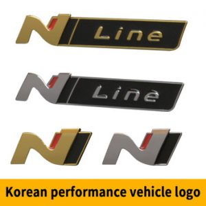 3D Metal Car Sticker N logo N line Logo Decal for  Hyundai Mistra Encino Elantra Accent IX35 I20 I30 I35 Solaris Azera Sonata