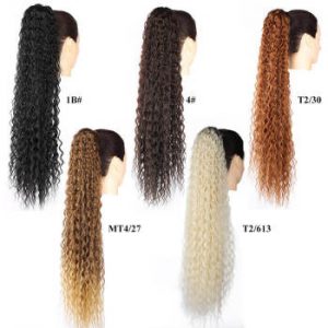 Synthetic Clip In Pony Tail Fake Hair Extension Ponytail Long Straight Wrap Around For Black Women Fashionable By Fashion Icon