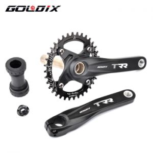 GOLDIX bicycle crank chainwheel 104BCD MTB Bike Crankset Aluminum Alloy With Bottom 170mm crank black 32T 34T 36T 38T plate