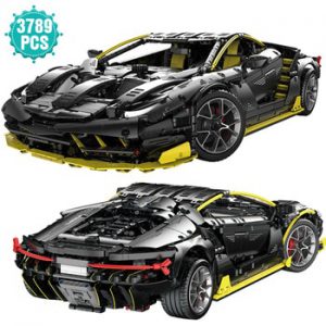 Expert Super Sport Black Car Building Blocks Famous Speed Racing Vehicle Model Toys Birthday Gift For Boyfriend