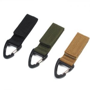 Outdoor Camping Hiking  Molle Tactical Nylon Ribbon Knapsack Keychain Triangle Backpack Waist Bag  Fastener Hook Buckle