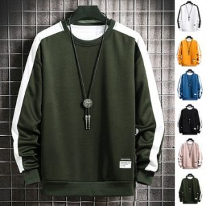 2020 Fashion Harajuku Sweatshirts Men Spring Autumn New 6 Color Hoodie Mens Casual O-Neck Patchwork Sweatshirt for Young Men