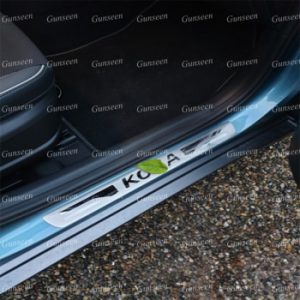 For Hyundai Kona Car Accessories Door Sill Pedal Scuff Plate Protector Steel Trim Styling Auto Sticker 2018 2017 2019 2020 2021