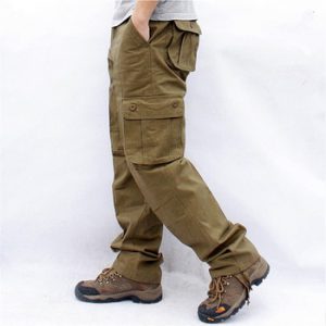 Overalls Men Cargo Pants Casual Multi Pockets Military Tactical Work Pants Pantalon Hombre Streetwear Army Straight Trousers 44