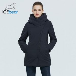 ICEbear 2020 Fall  new ladies coat windproof warm short jacket zippered design parka women's fashion clothing GWC20508I