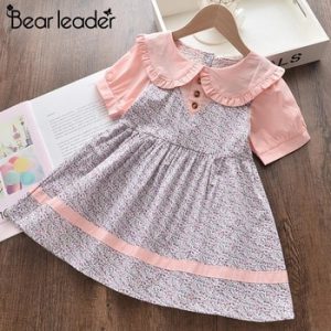 Bear Leader Girls Flowers Dresses New Summer Kids Girl Floral Sweet Dress Party Costume Children Cute Outfits Baby Vestidos 2 6Y