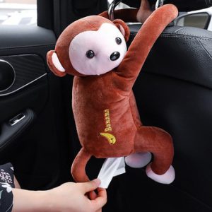 Creative Cartoon Monkey Home Office Car Hanging Paper Napkin Tissue Box Cover Holder Portable Paper Box