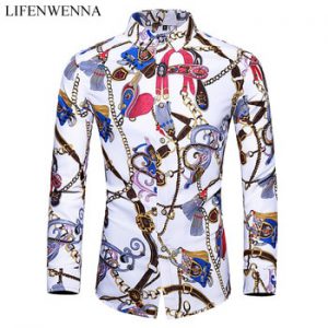 5XL 6XL 7XL Shirt Men Autumn New Fashion Personality Printing Long Sleeve Shirts Men 2020 Casual Plus Size Business Office Shirt